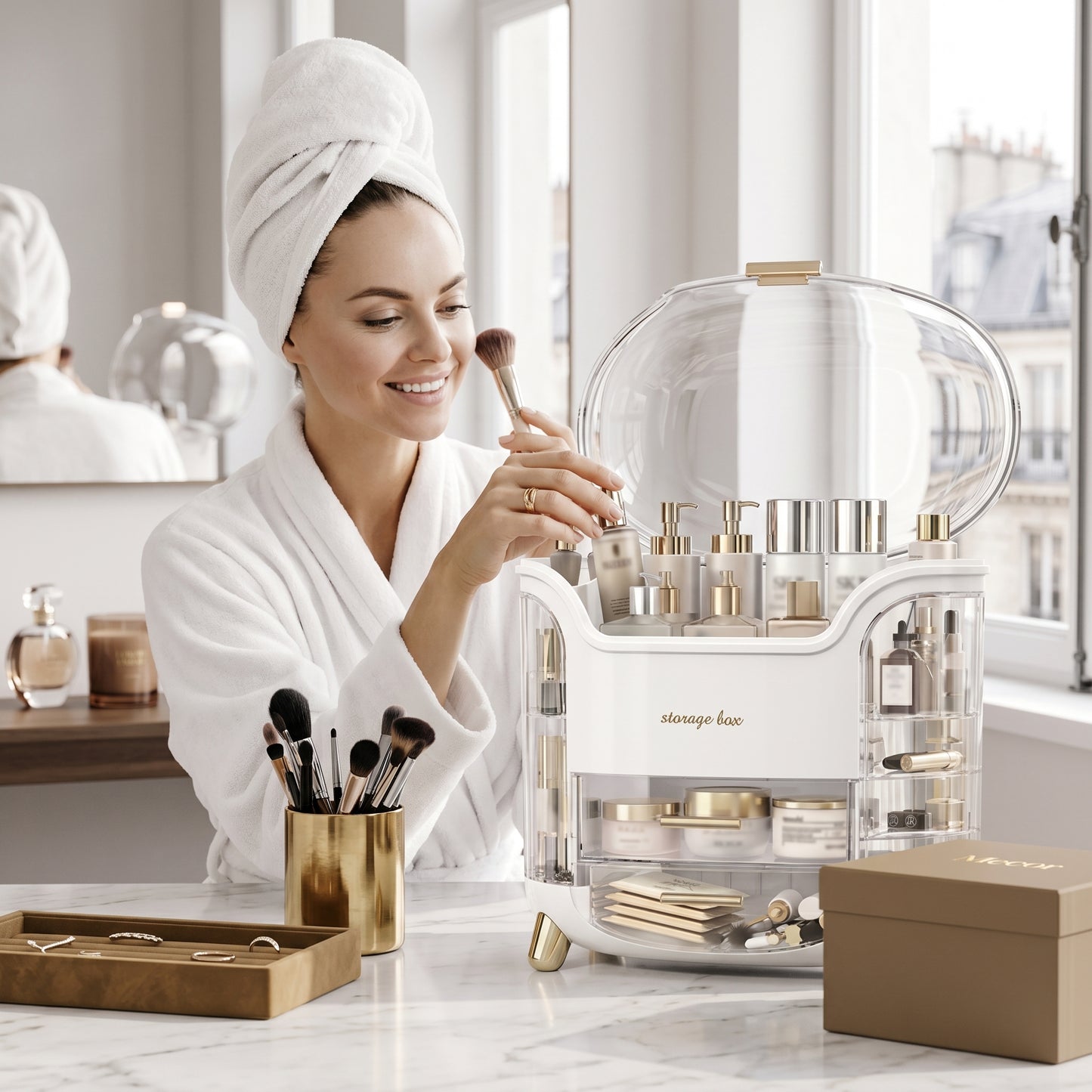 Glorvex – Organisateur Maquillage Boîte de Rangement Cosmétiques