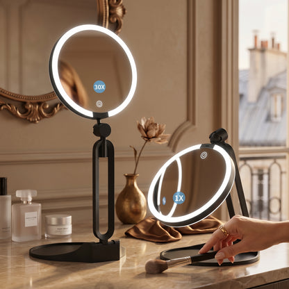 Miravox – Miroir de Maquillage LED Double Face Grossissant