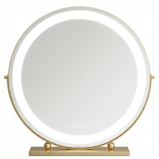 Miroir Hollywood LED Rotatif Or