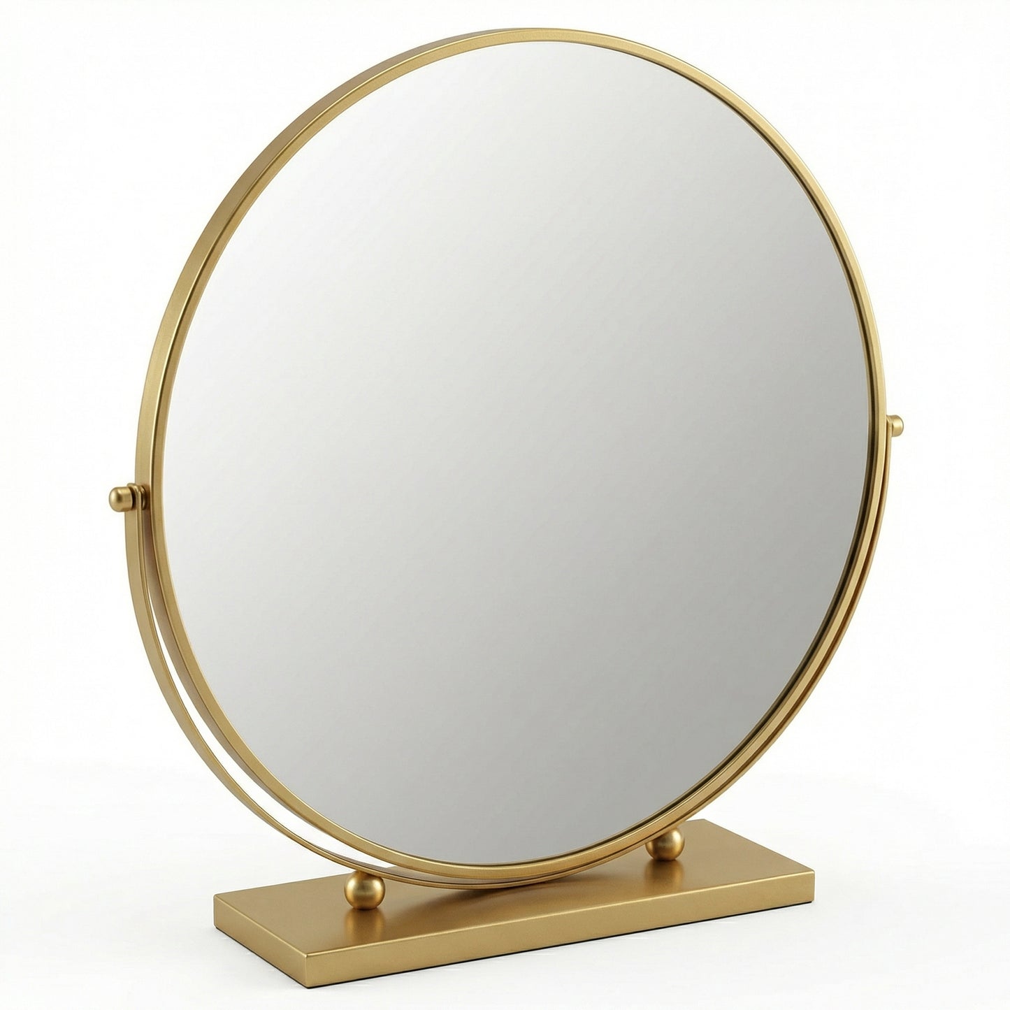 Miroir de Table Rond Doré Élégant