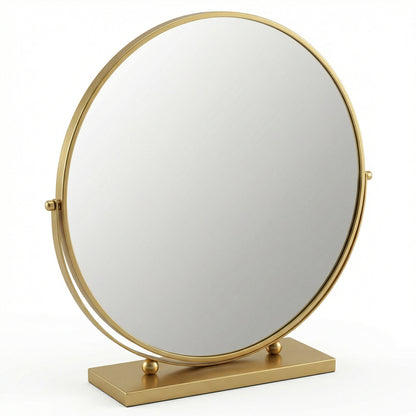 Miroir de Table Rond Doré Élégant