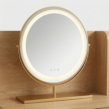 Miroir de Table LED Doré Élégant