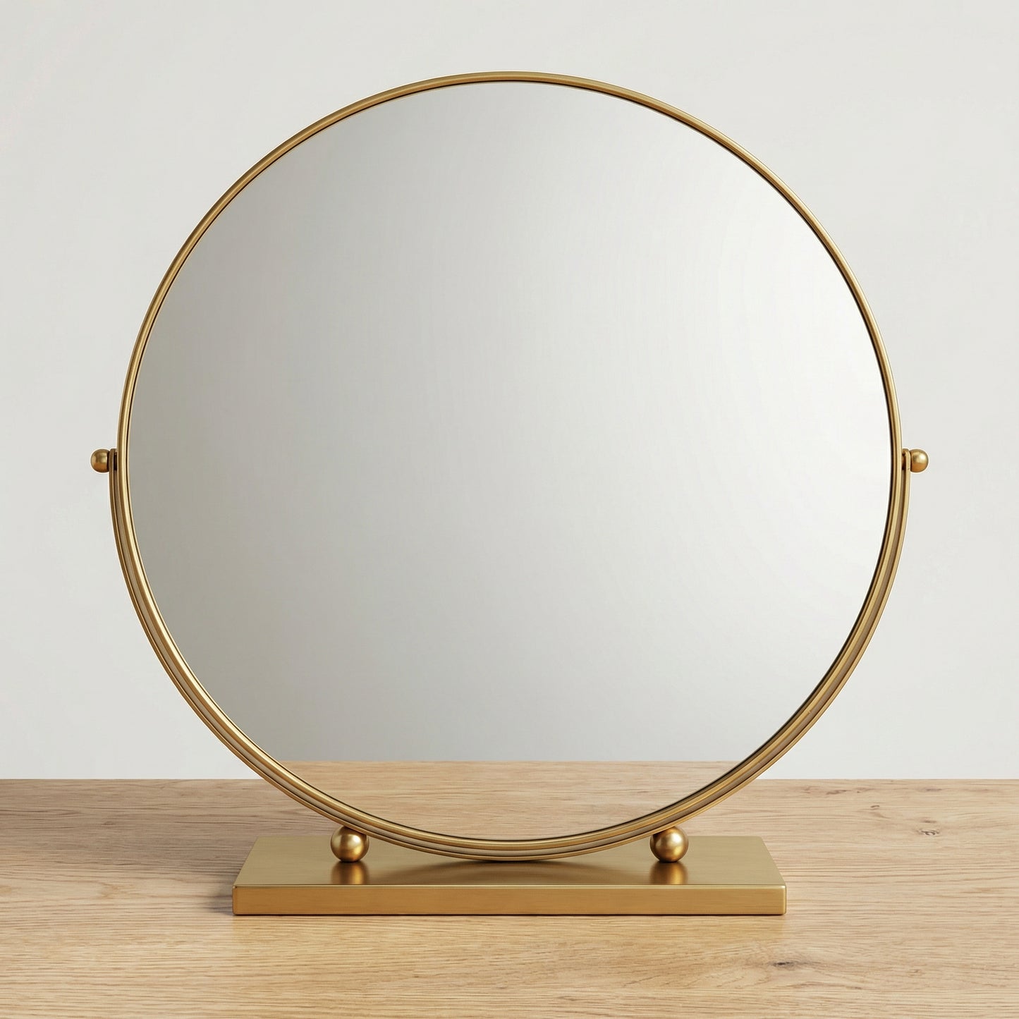 Miroir de Table Rond Doré Élégant