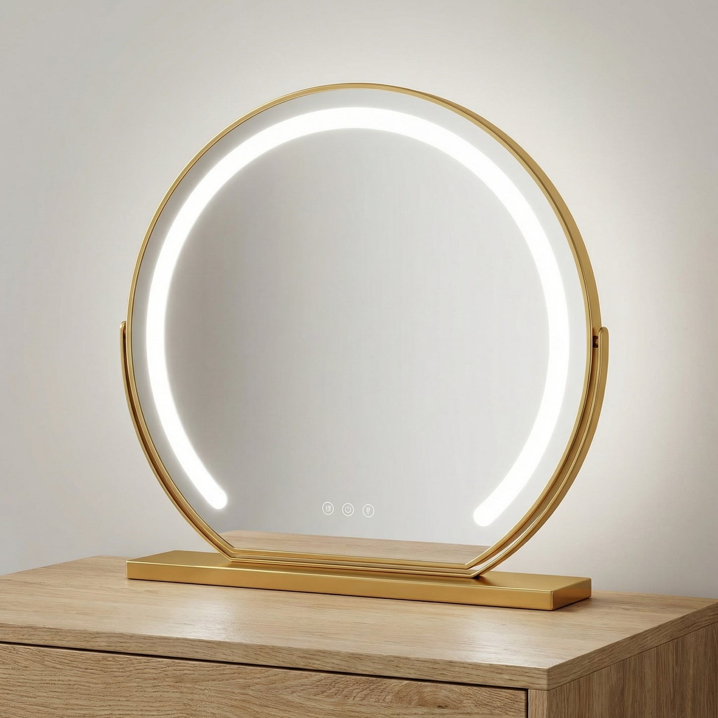 Miroir de Maquillage LED Éclat Doré