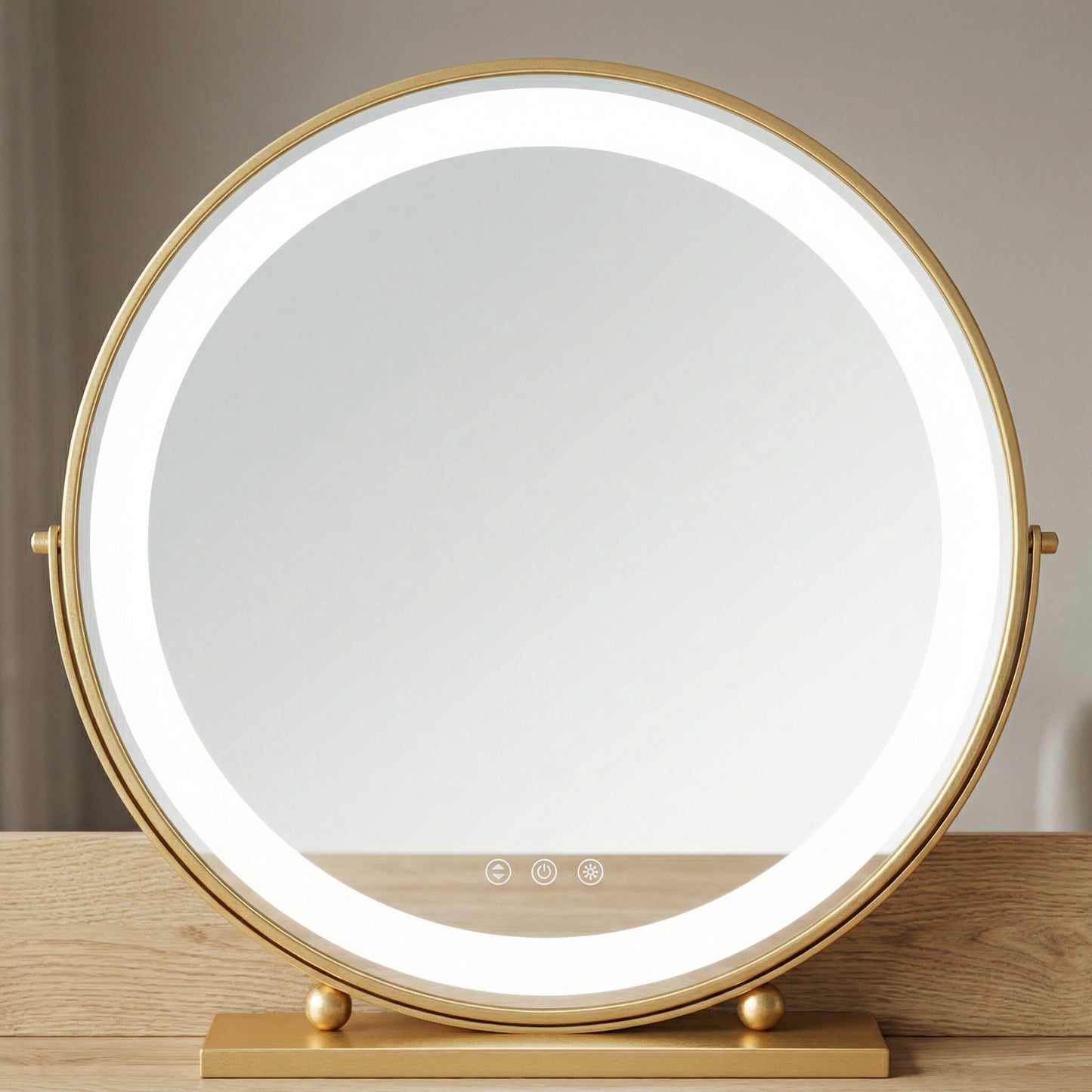 Miroir Hollywood LED Rotatif Or