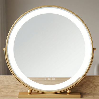 Miroir Hollywood LED Rotatif Or
