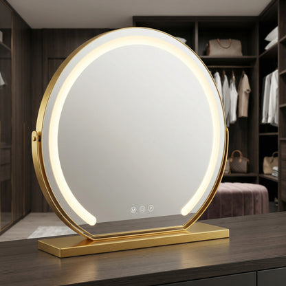 Miroir de Maquillage LED Éclat Doré