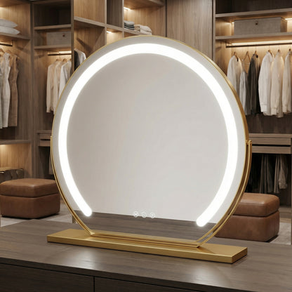 Miroir de Maquillage LED Éclat Doré