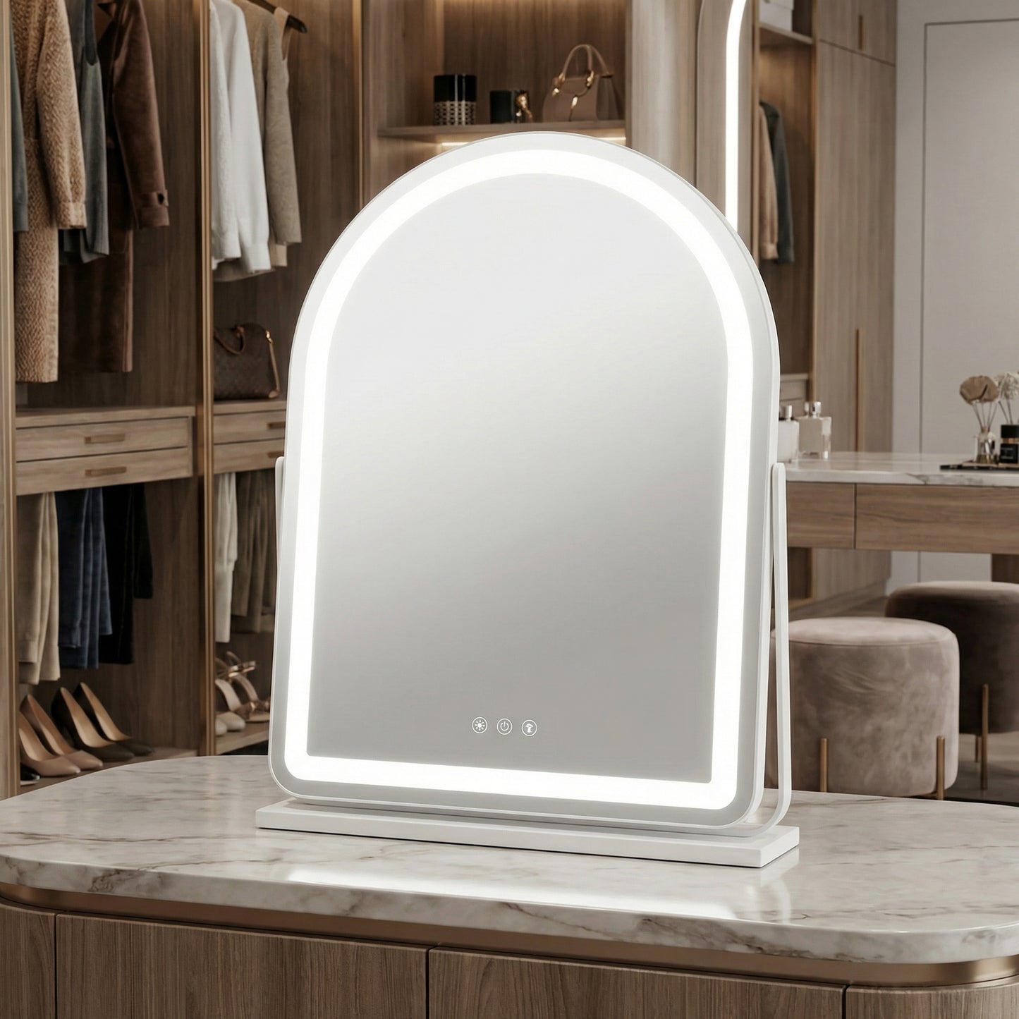 Miroir Arqué LED pour Studio Professionnel