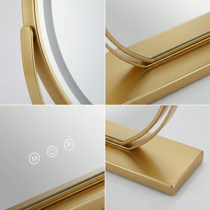Miroir de Maquillage LED Éclat Doré