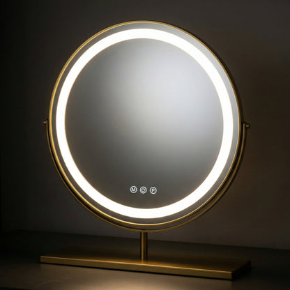 Miroir de Table LED Doré Élégant