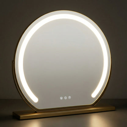 Miroir de Maquillage LED Éclat Doré