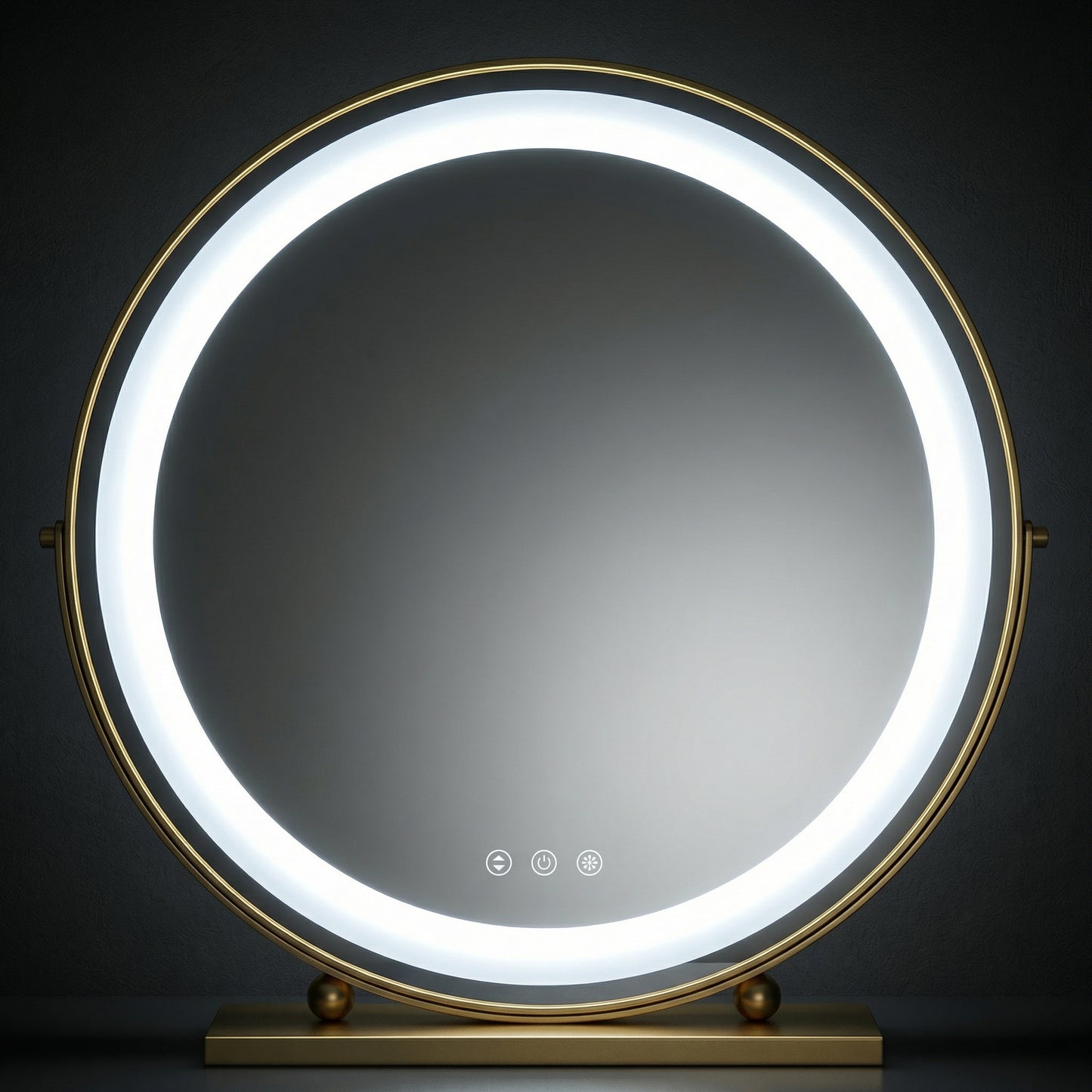 Miroir Hollywood LED Rotatif Or