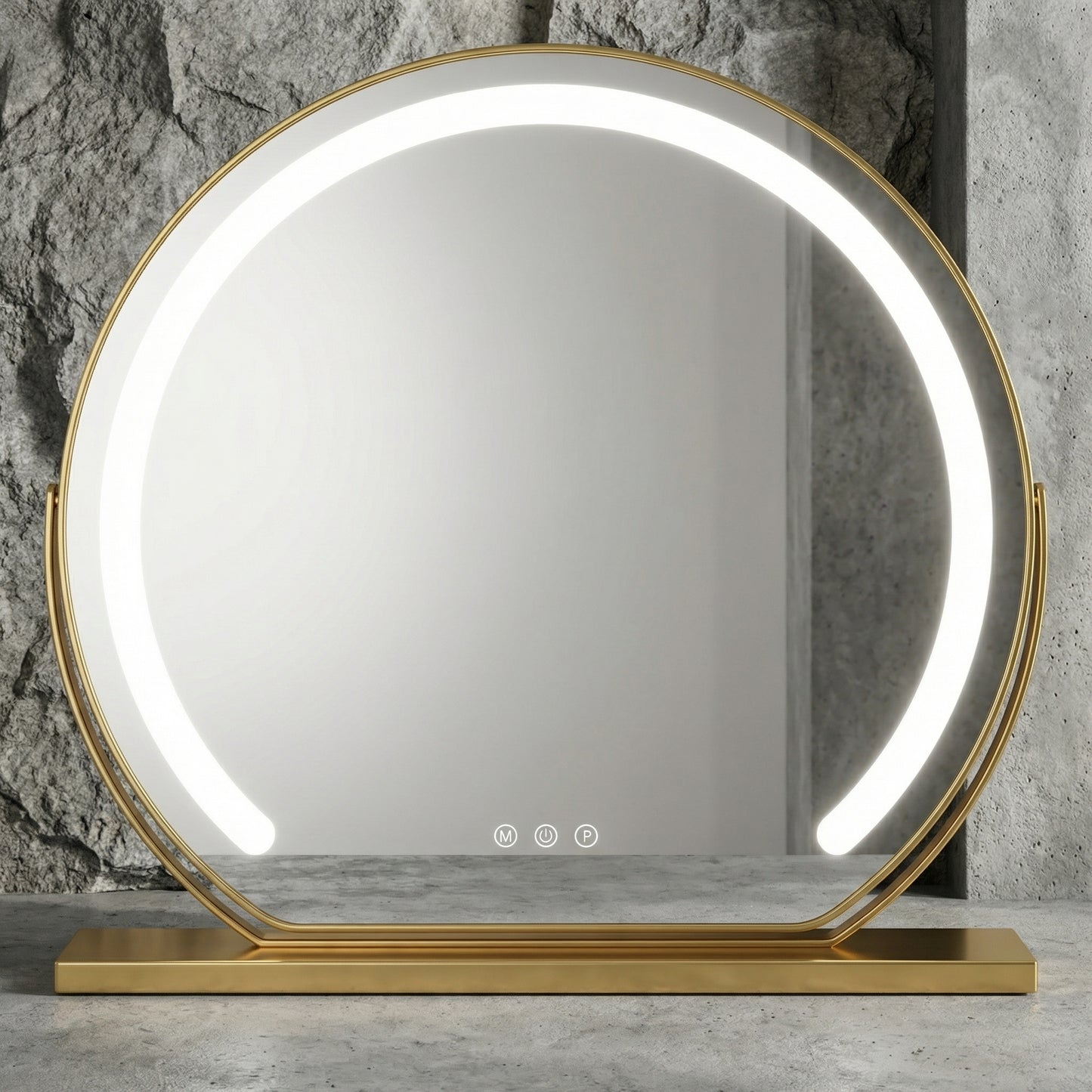 Miroir de Maquillage LED Éclat Doré