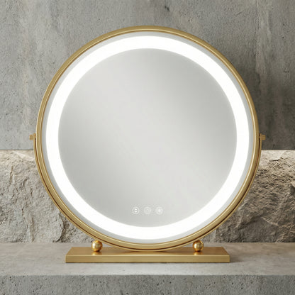 Miroir Hollywood LED Rotatif Or