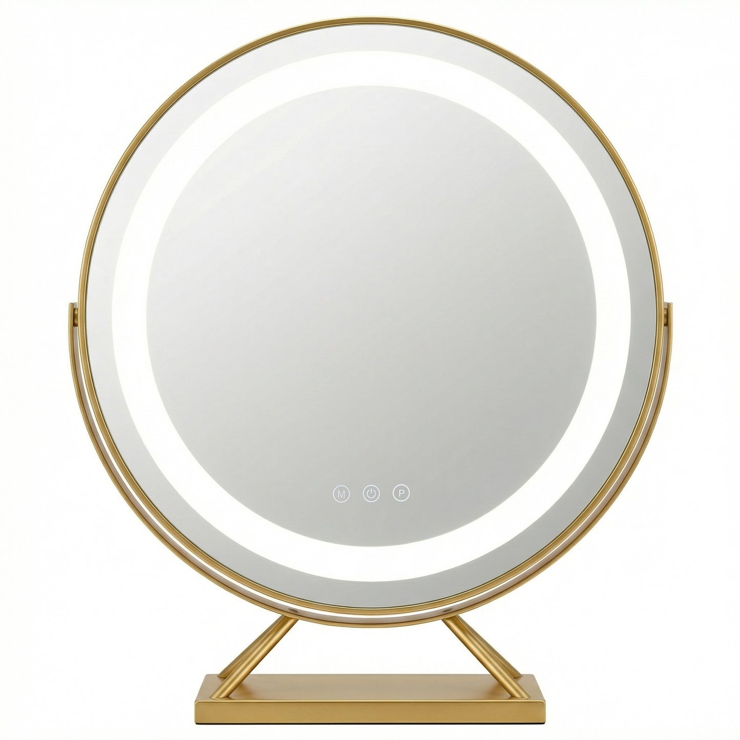 Miroir de Maquillage LED Rotatif Doré