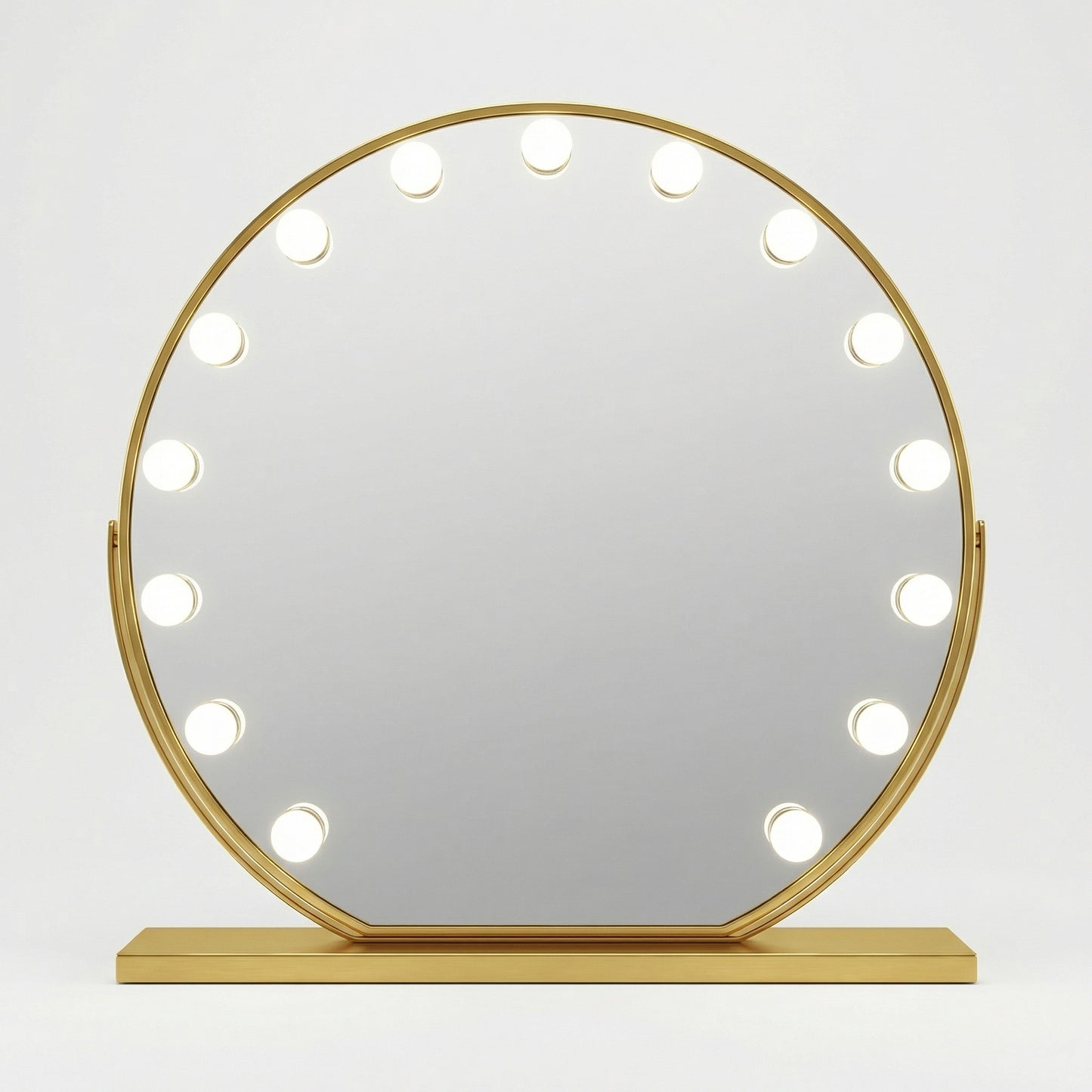 Miroir Hollywood Rond LED Doré Luxe