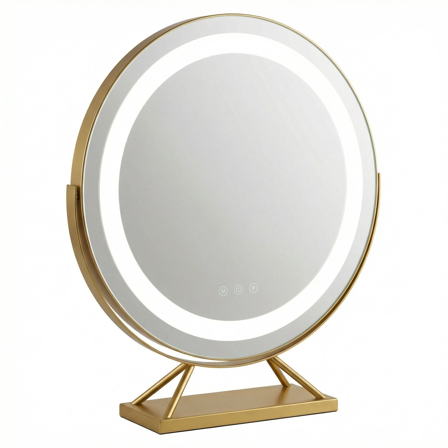 Miroir de Maquillage LED Rotatif Doré