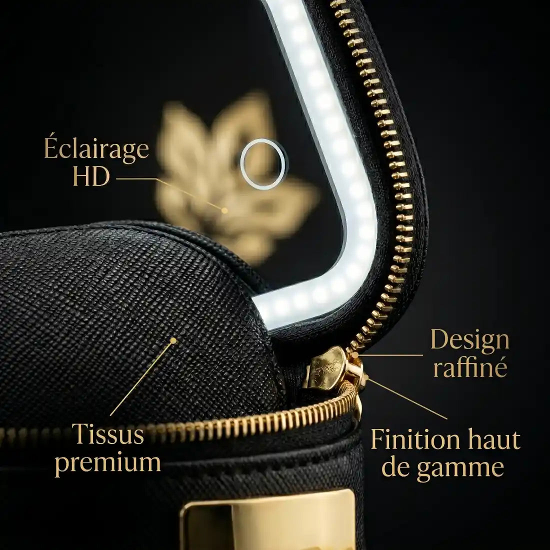 Velorie – Miroir de Coiffeuse Lumineux avec Trousse