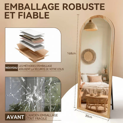 Arcelyne – Miroir Pleine Longueur Arche en Bois Massif