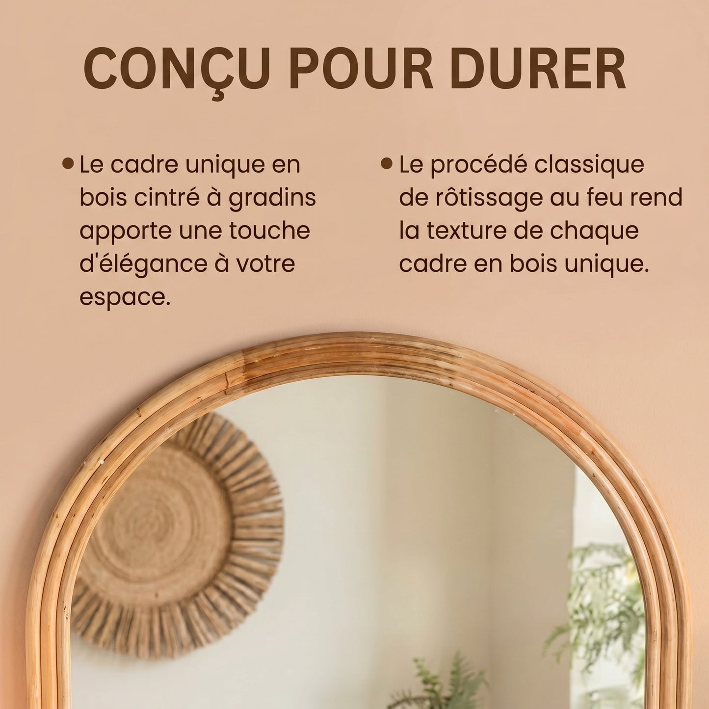 Arcelyne – Miroir Pleine Longueur Arche en Bois Massif