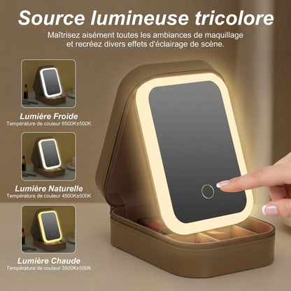 Lumirine – Miroir de Coiffeuse LED Lumineux avec Rangement