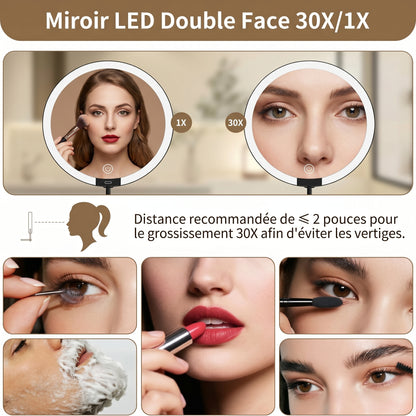 Lumivara – Miroir de Maquillage LED Mural