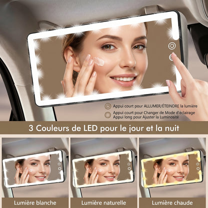 Visorée – Miroir Maquillage Voiture LED