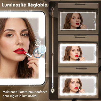Visorée – Miroir Maquillage Voiture LED