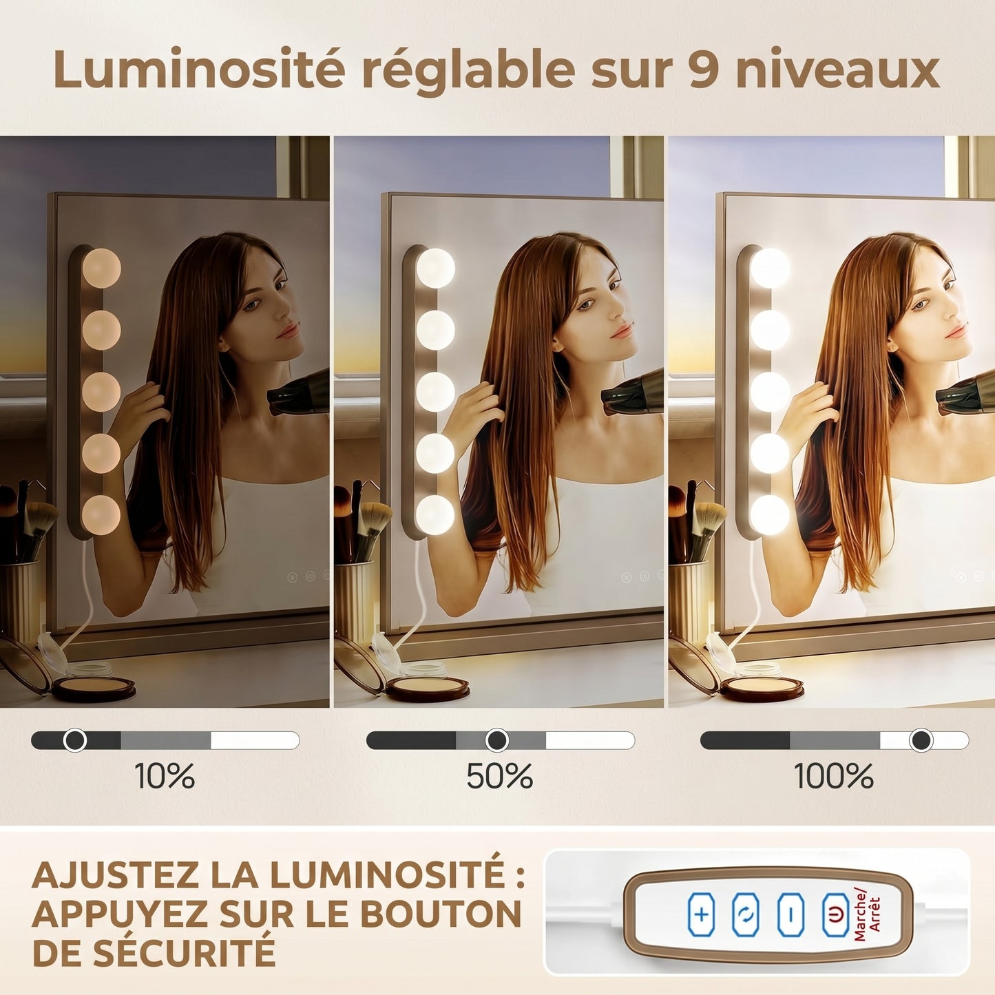 Lumivane – Lampe LED Miroir Coiffeuse