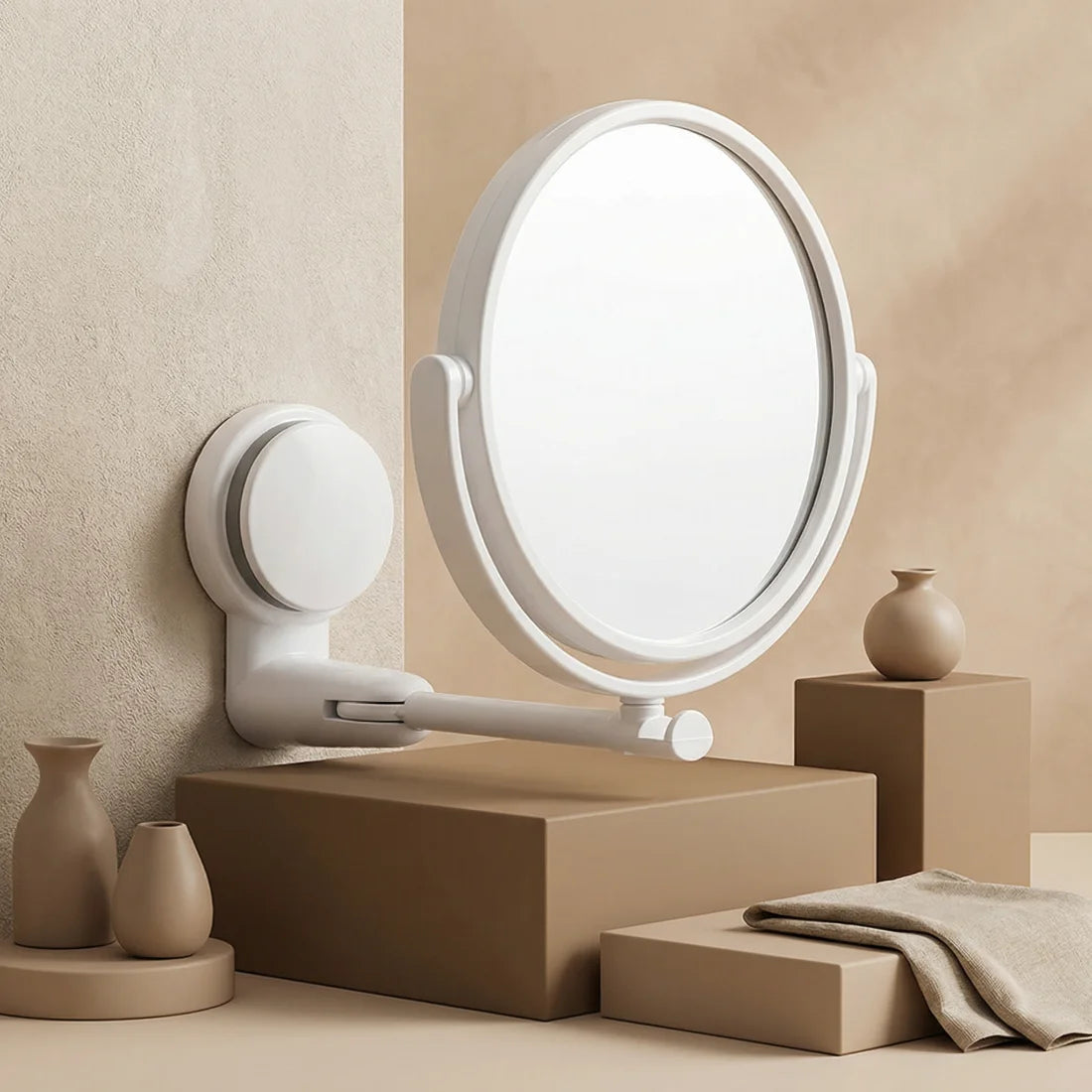 Visiopur - Miroir Mural Articulé à Ventouse