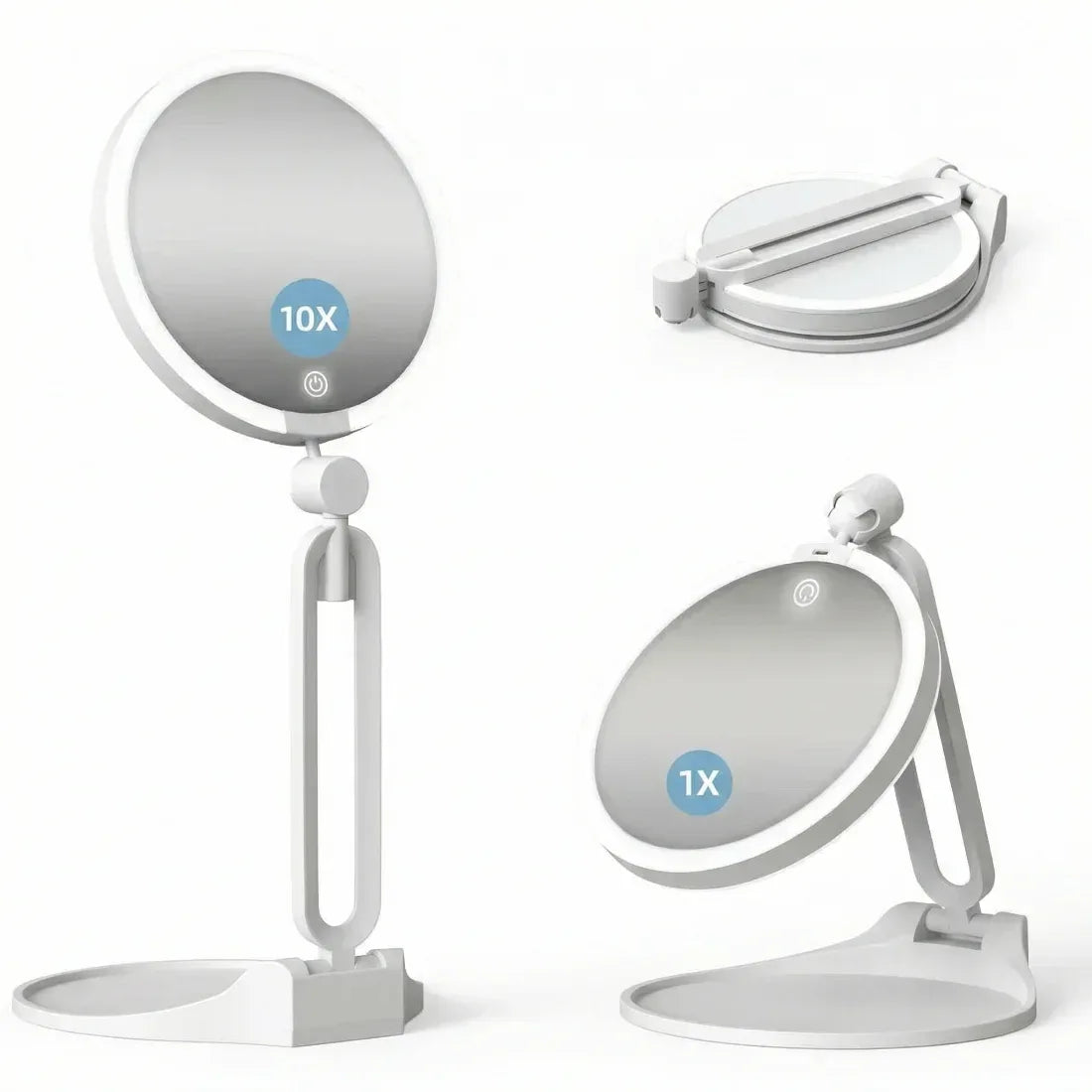 Miravox – Miroir de Maquillage LED Double Face Grossissant