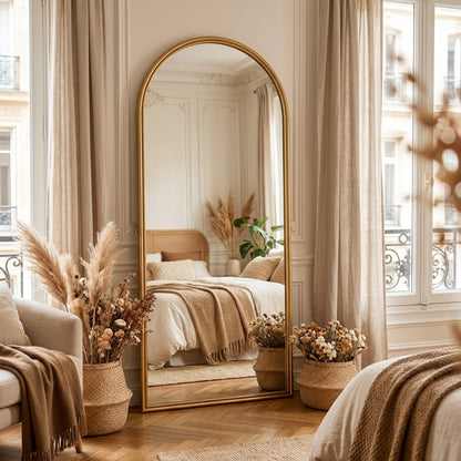 Arcelyne – Miroir Pleine Longueur Arche en Bois Massif