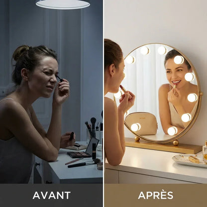 Miroir Hollywood LuviaGlow Gold - Mecor